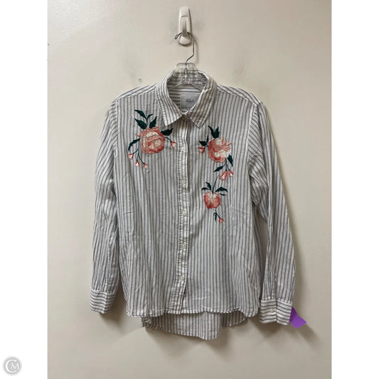 Blouse Long Sleeve By Rails In Striped Pattern, Size: M