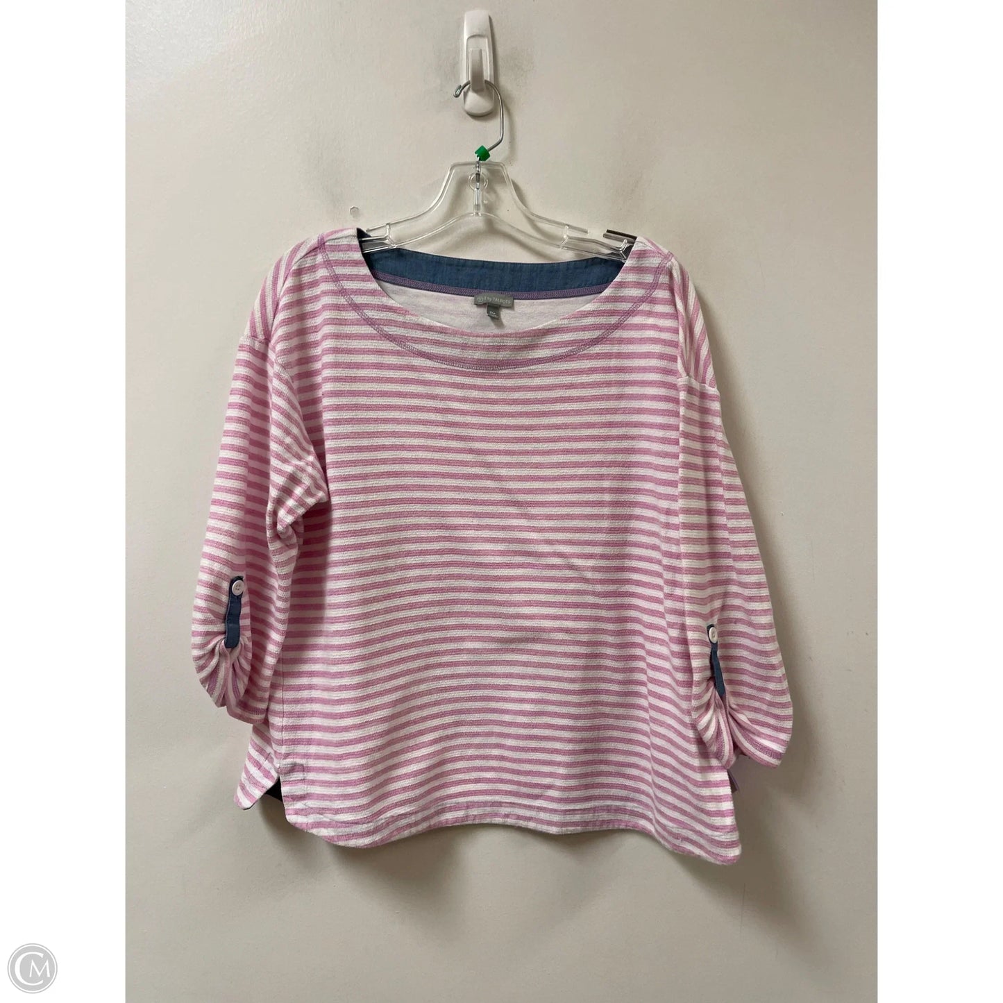 Top Long Sleeve By Talbots In Striped Pattern, Size: 1x