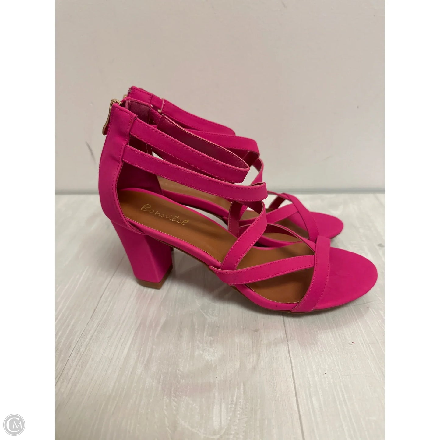 Sandals Heels Block By Clothes Mentor In Pink, Size: 10