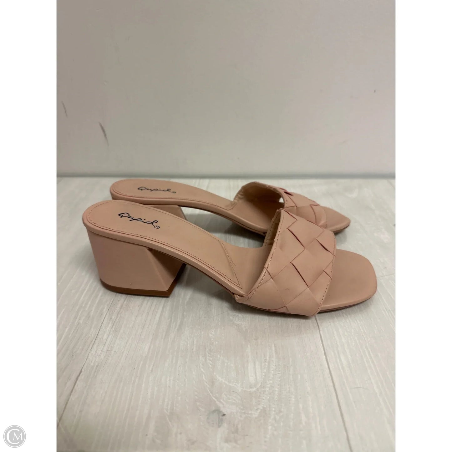 Sandals Heels Block By Qupid In Tan, Size: 10