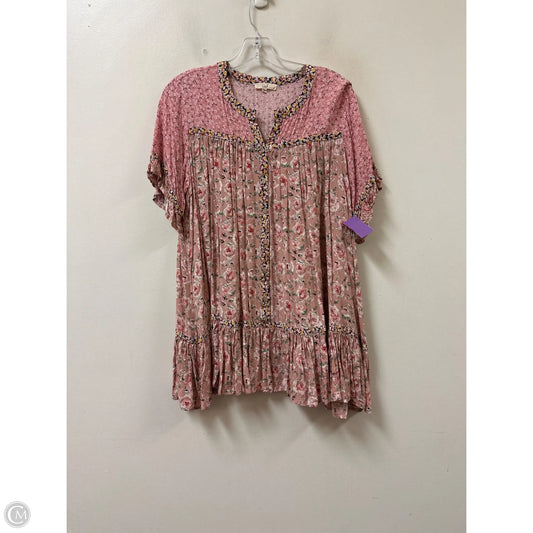 Tunic Short Sleeve By Easel In Floral Print, Size: L