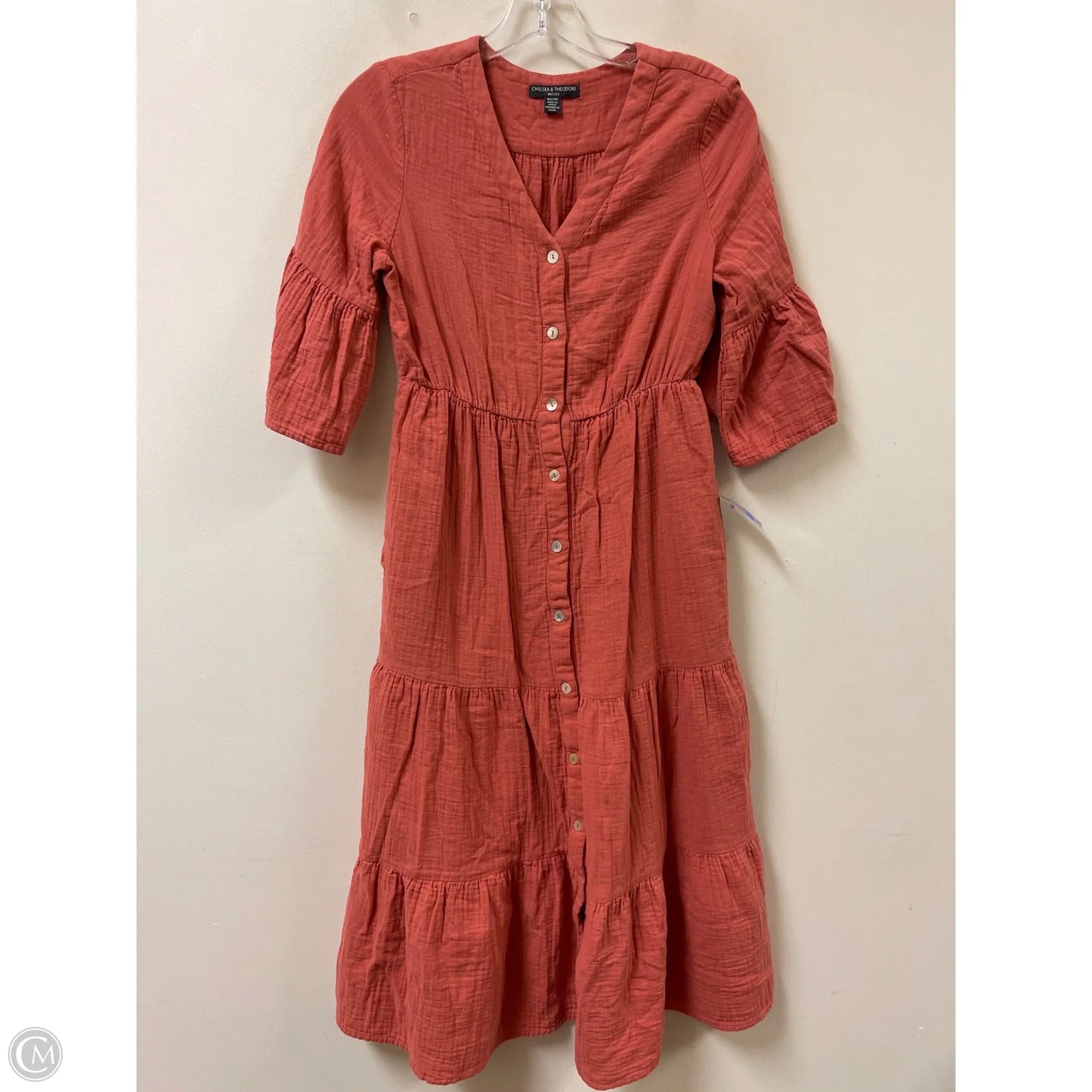Dress Casual Maxi By Chelsea And Theodore In Orange, Size: Xs
