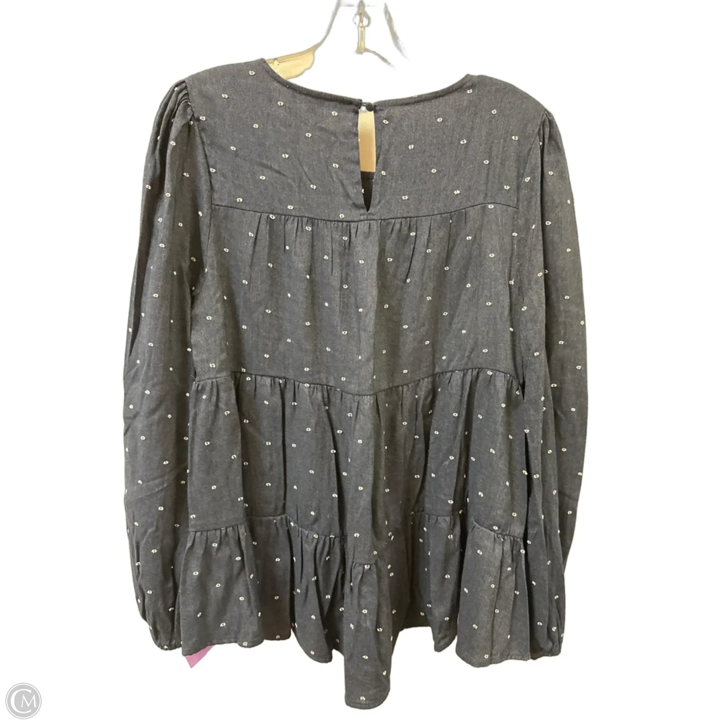 Top Long Sleeve By Blu Pepper In Navy, Size: L