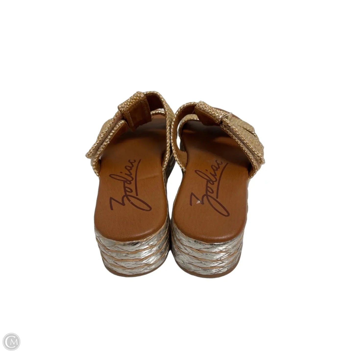 Sandals Heels Wedge By Zodiac In Gold, Size: 8.5