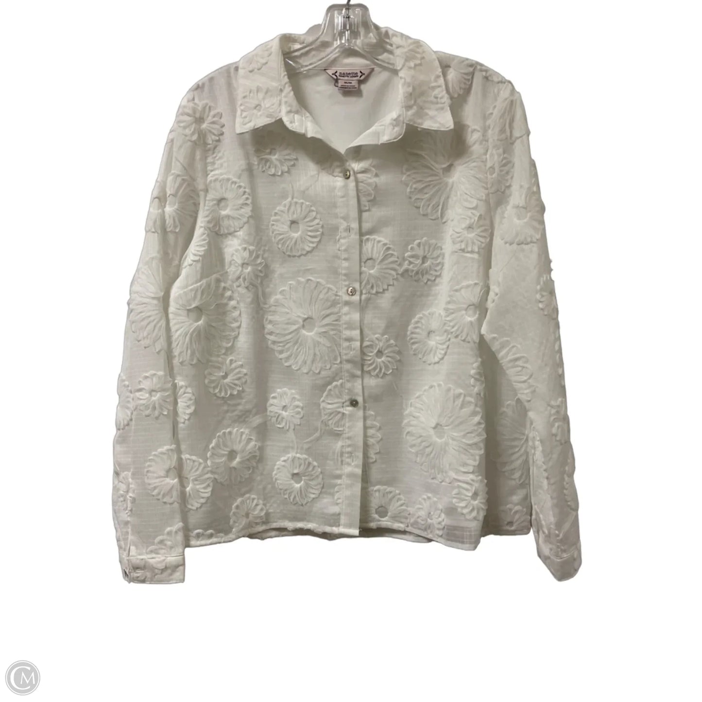 Blouse Long Sleeve By Nanette By Nanette Lepore In White, Size: M