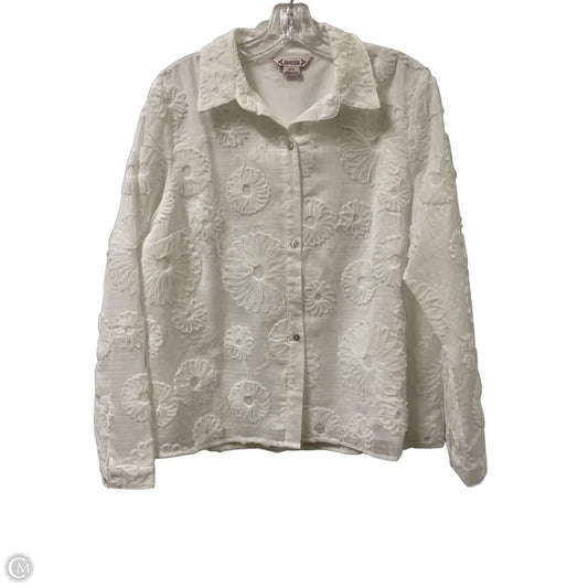 Blouse Long Sleeve By Nanette By Nanette Lepore In White, Size: M