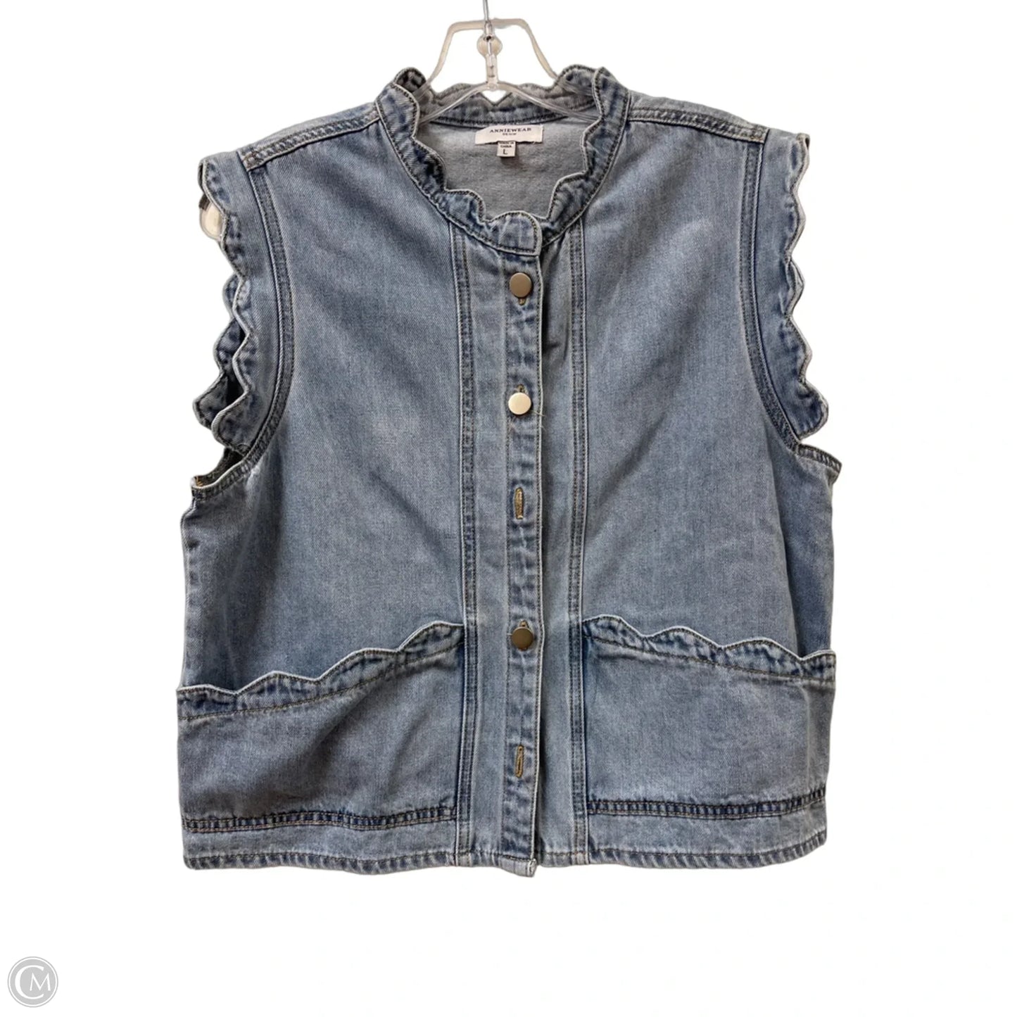 Vest Other By Anniewear In Blue Denim, Size: L