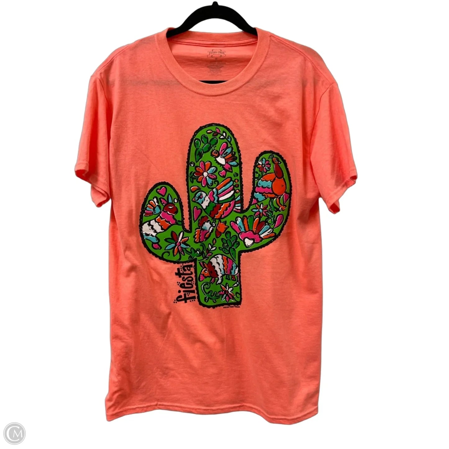 Top Short Sleeve By Texas True Threads In Orange, Size: M
