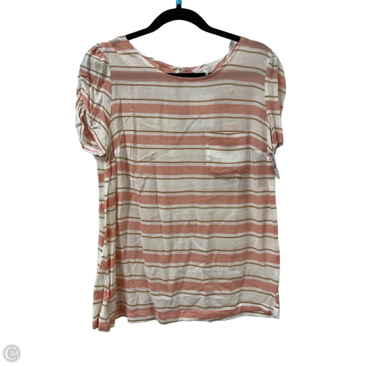 Top Short Sleeve By Lc Lauren Conrad In Peach, Size: S