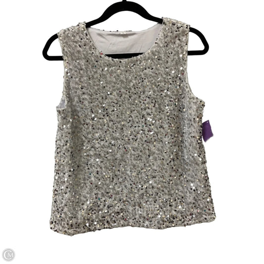 Top Sleeveless By Clothes Mentor In White, Size: L