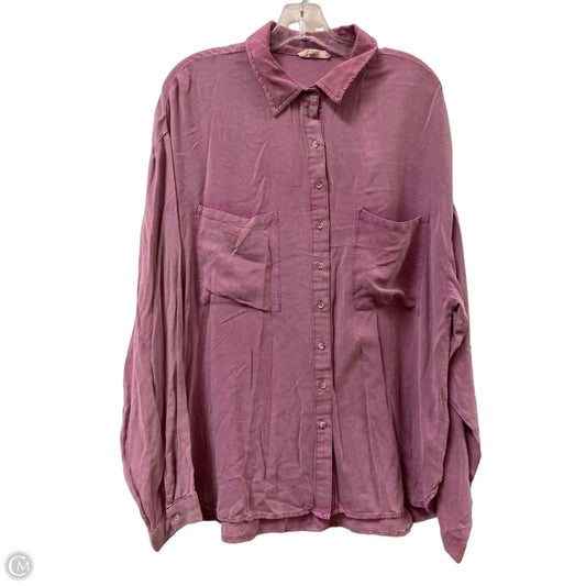 Blouse Long Sleeve By Ee Some In Pink, Size: L