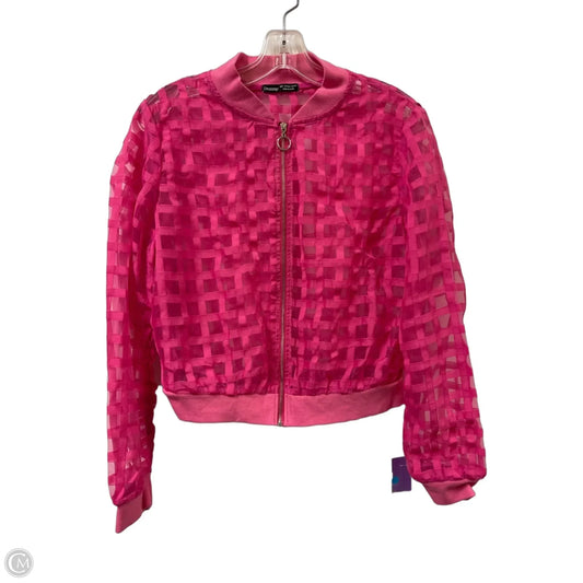 Jacket Moto By Clothes Mentor In Pink, Size: M