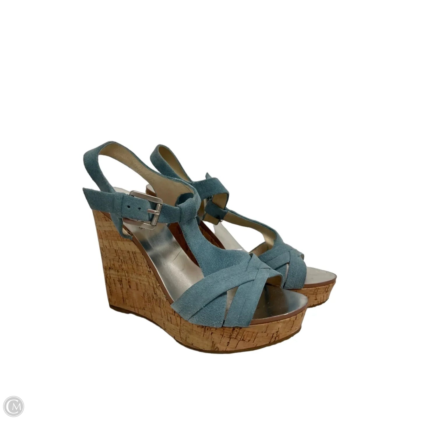 Sandals Heels Wedge By Michael By Michael Kors In Blue, Size: 7