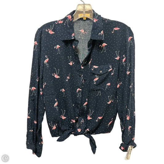 Blouse Long Sleeve By Love Notes In Navy, Size: S