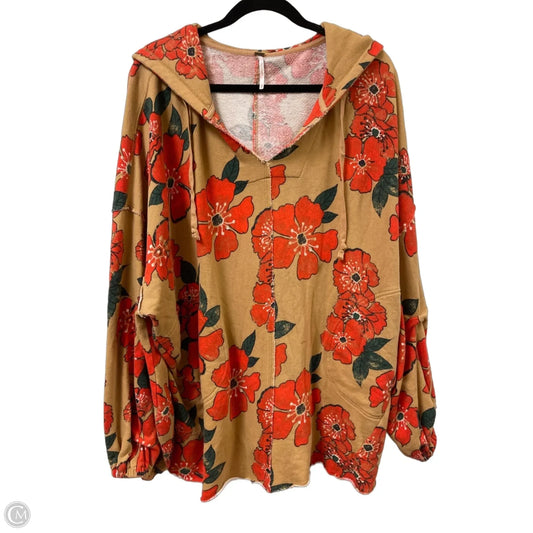 Sweatshirt Hoodie By Free People In Brown & Orange, Size: M