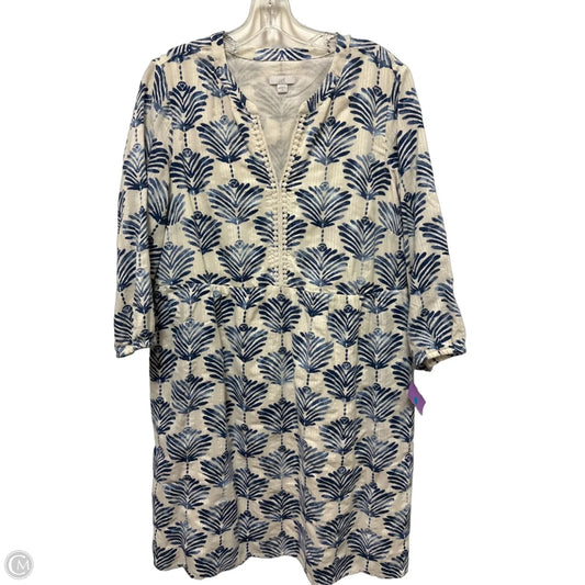Dress Casual Midi By J. Jill In Blue & White, Size: M