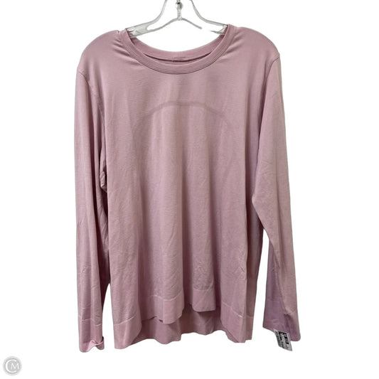 Athletic Top Long Sleeve Crewneck By Lululemon In Pink, Size: Xl