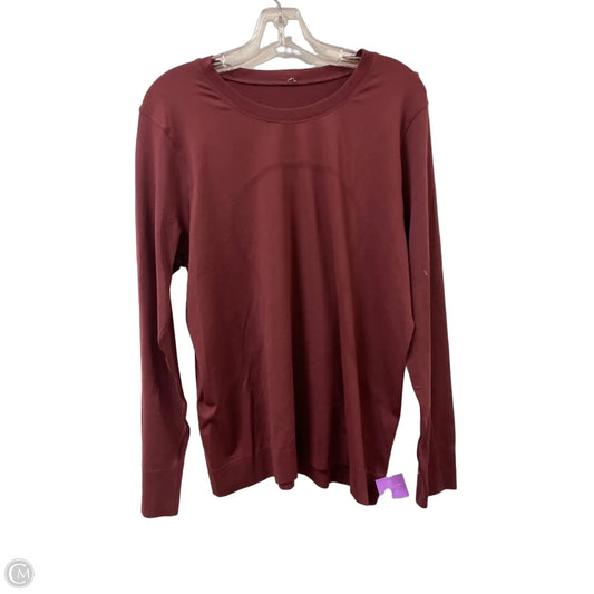 Athletic Top Long Sleeve Crewneck By Lululemon In Red, Size: Xl