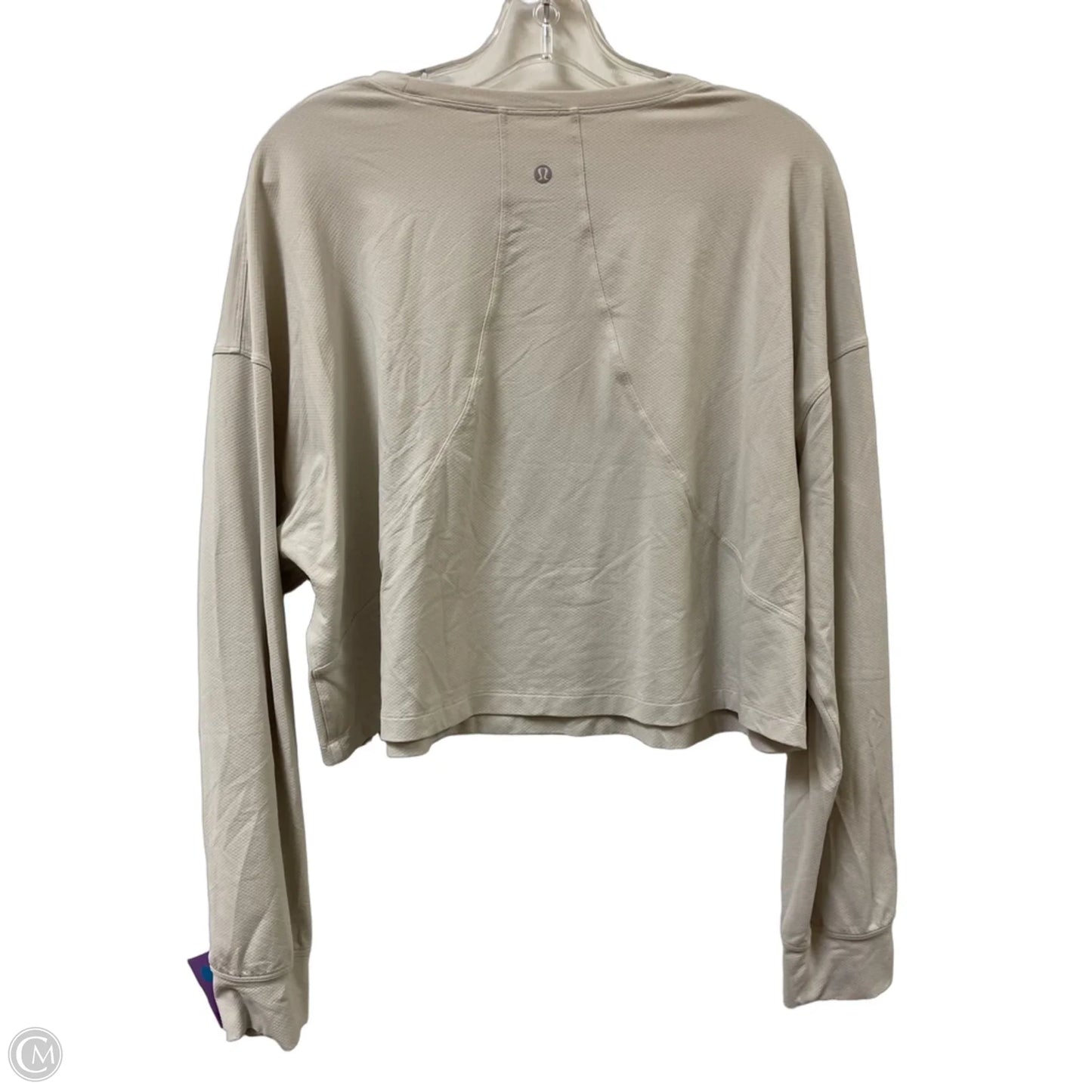 Athletic Top Long Sleeve Crewneck By Lululemon In Cream, Size: Xl