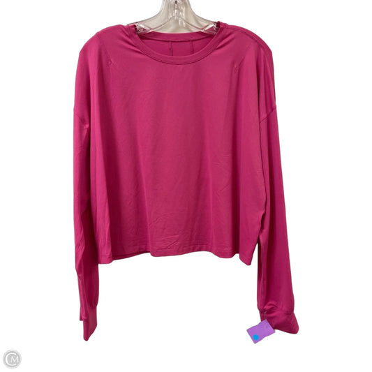 Athletic Top Long Sleeve Crewneck By Lululemon In Pink, Size: Xl