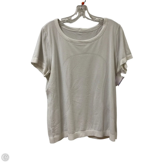 Athletic Top Short Sleeve By Lululemon In White, Size: Xl