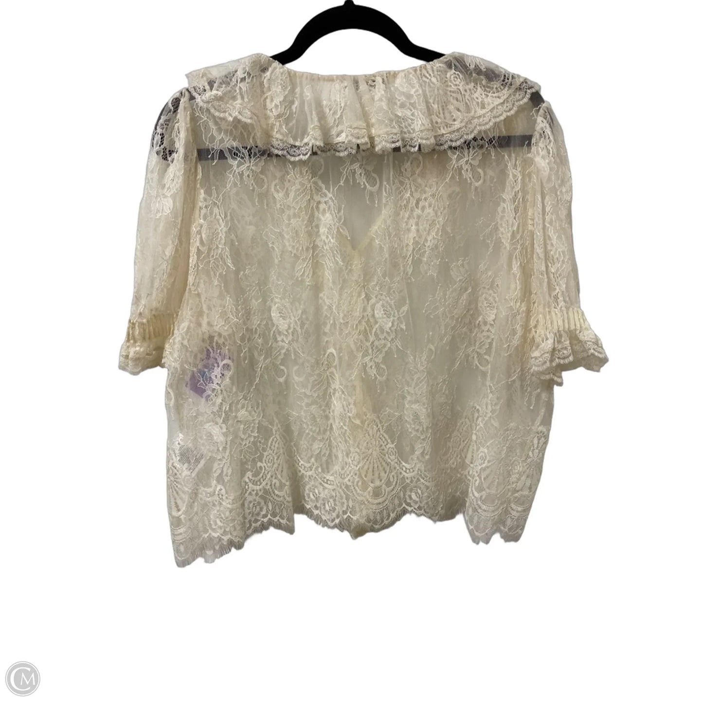 Top Short Sleeve By Maison Damelie In Cream, Size: S
