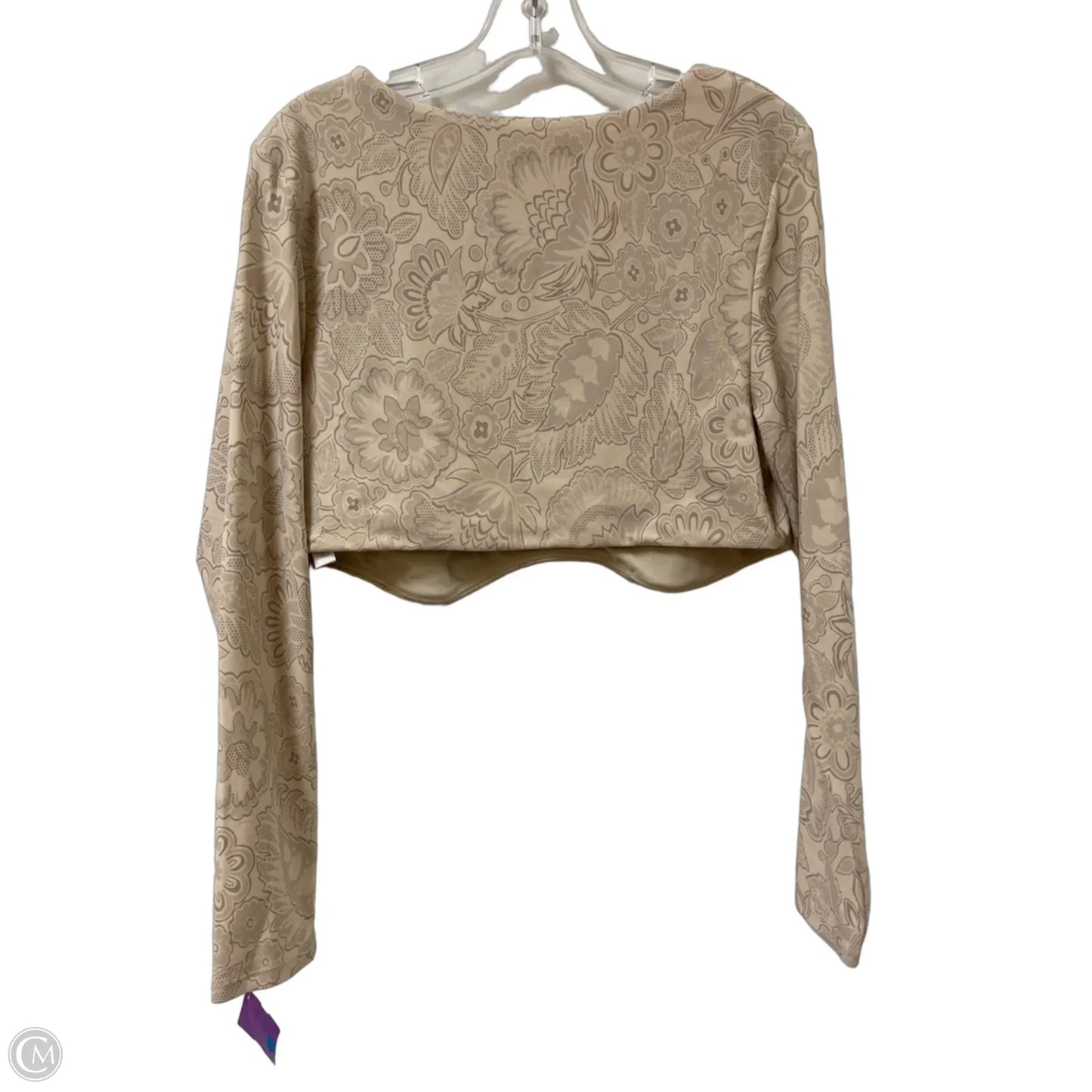 Athletic Top Long Sleeve Crewneck By Offline In Tan, Size: 1x