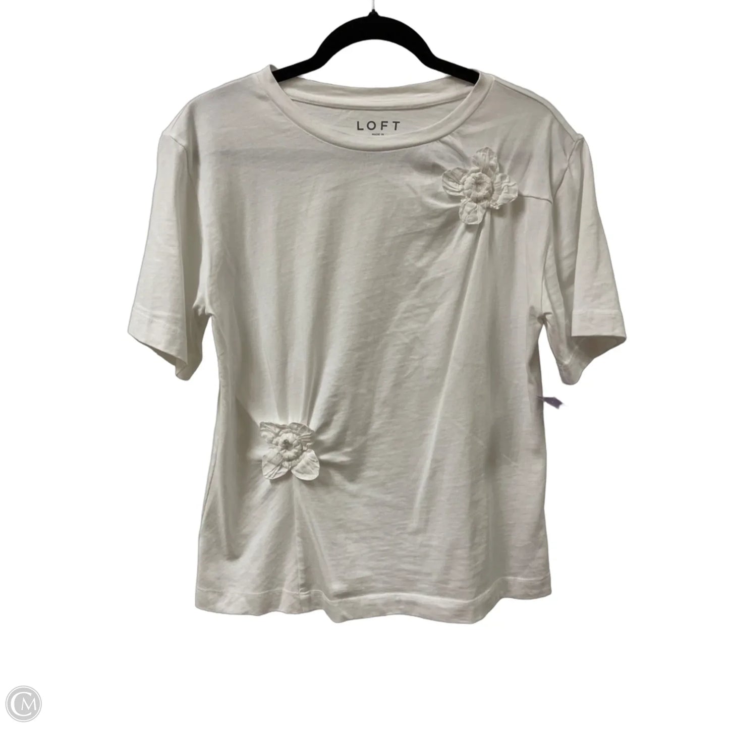 Top Short Sleeve By Loft In White, Size: M