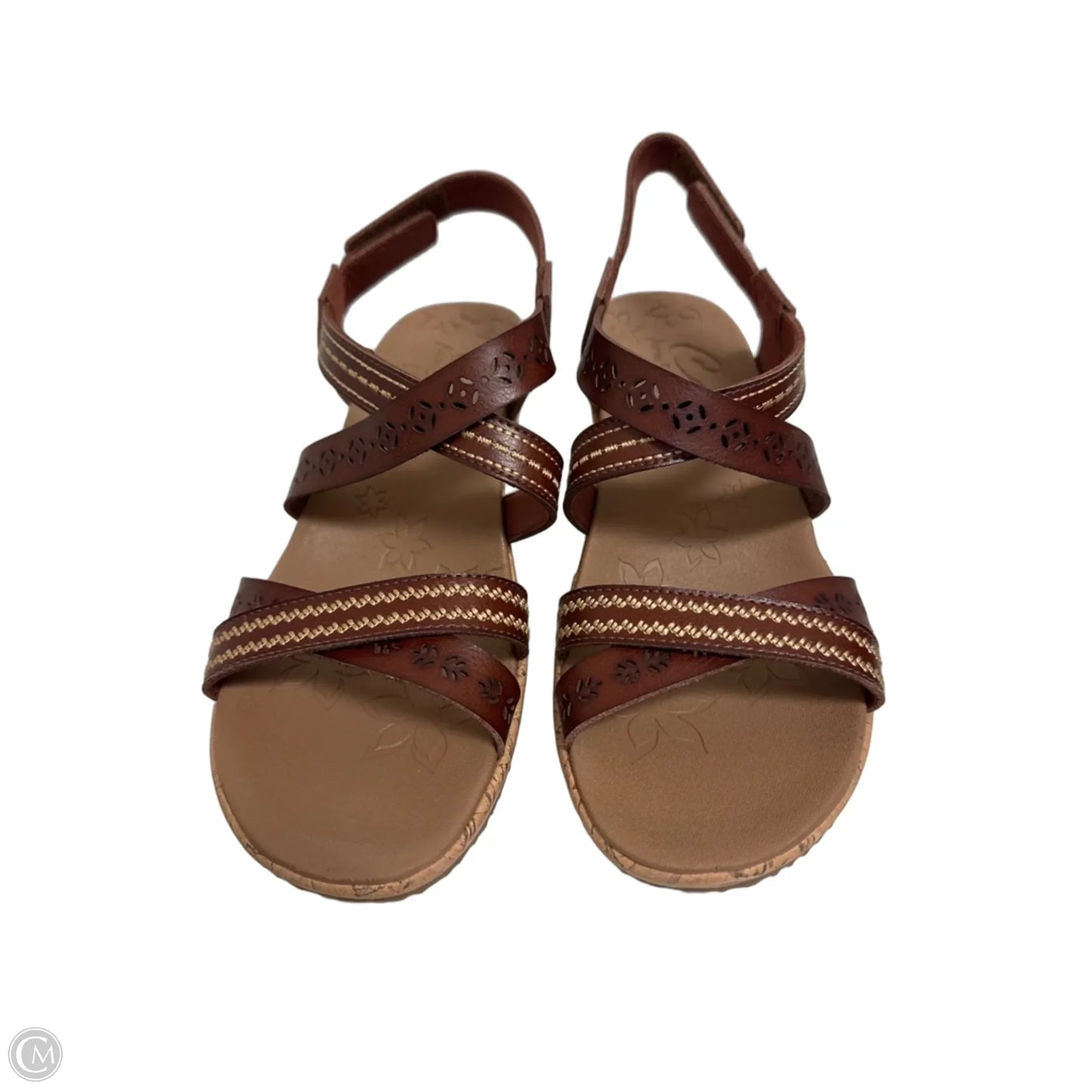 Sandals Heels Wedge By Skechers In Brown, Size: 8