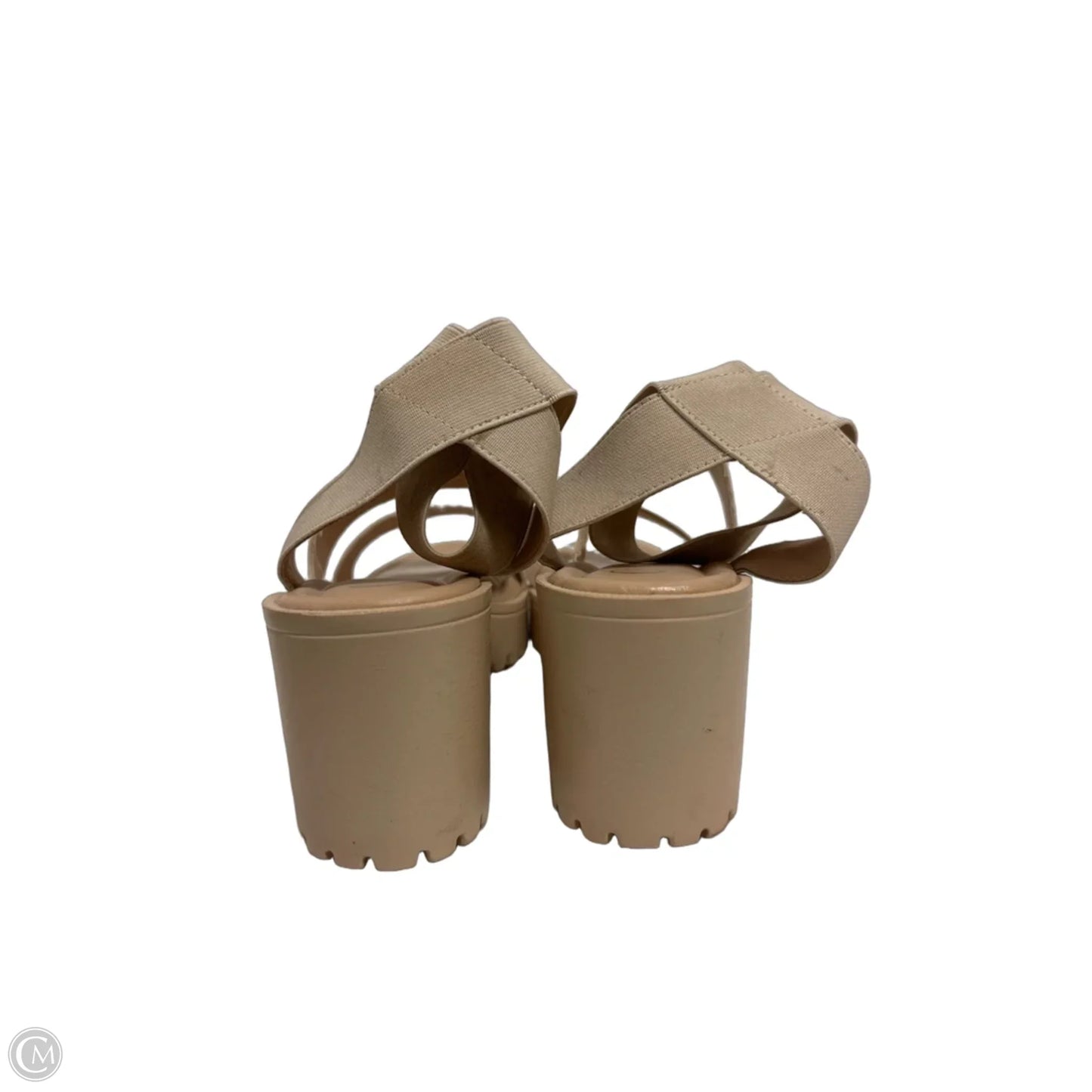Sandals Heels Block By Cato In Cream, Size: 10