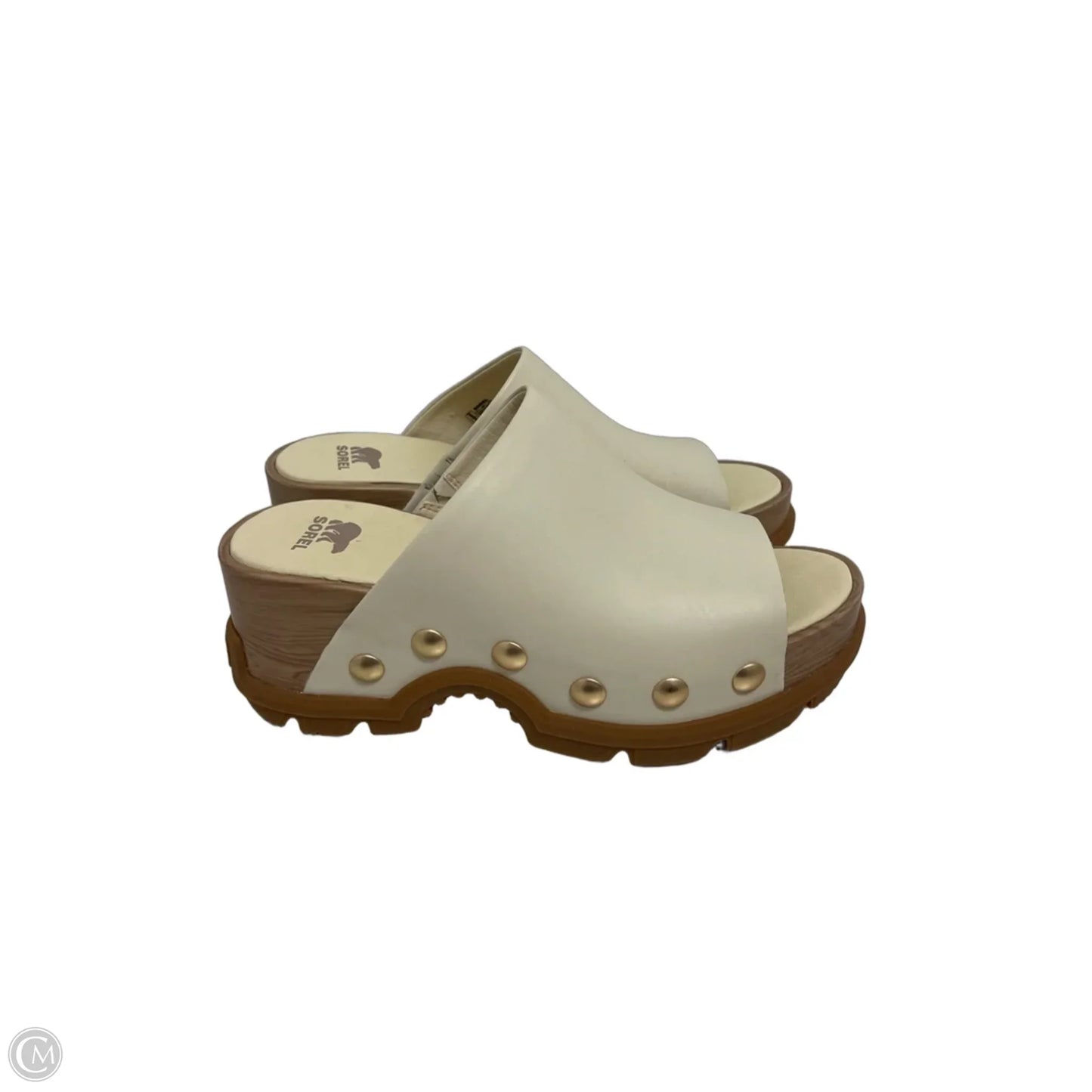 Sandals Heels Block By Sorel In Cream, Size: 8