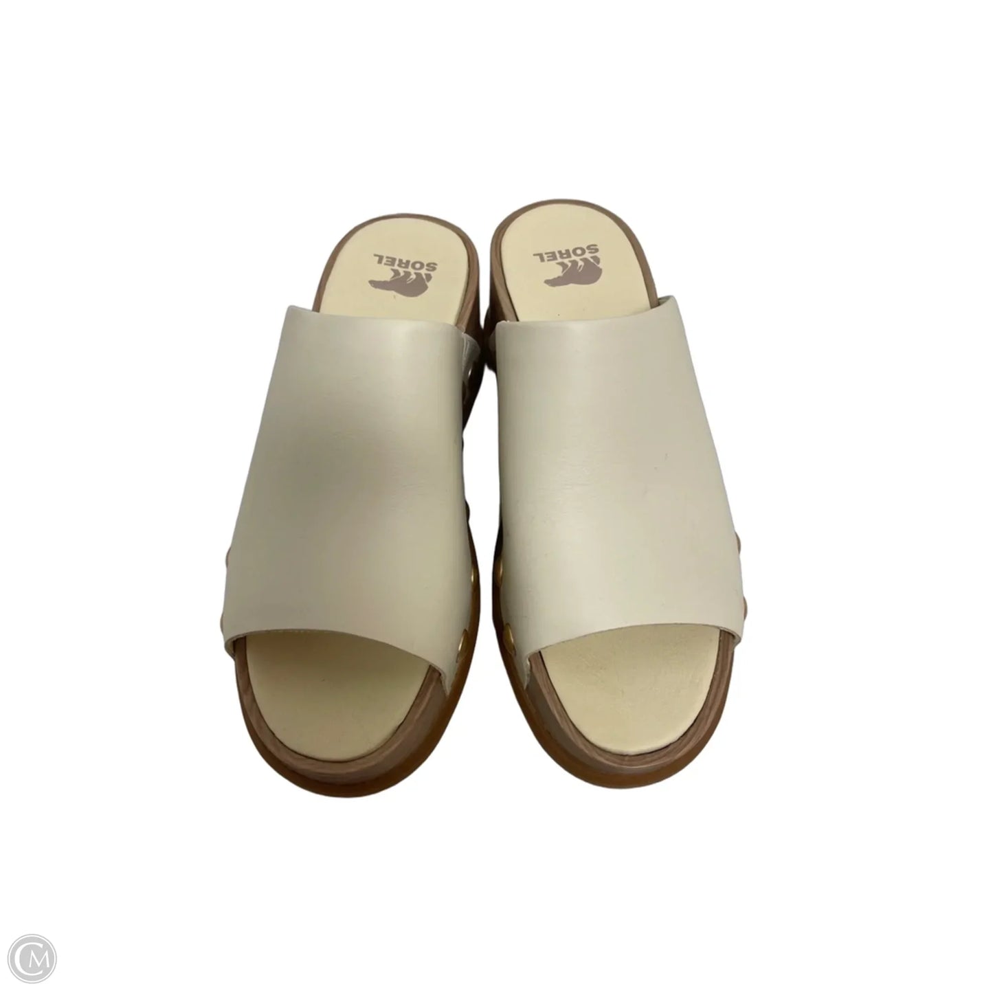 Sandals Heels Block By Sorel In Cream, Size: 8