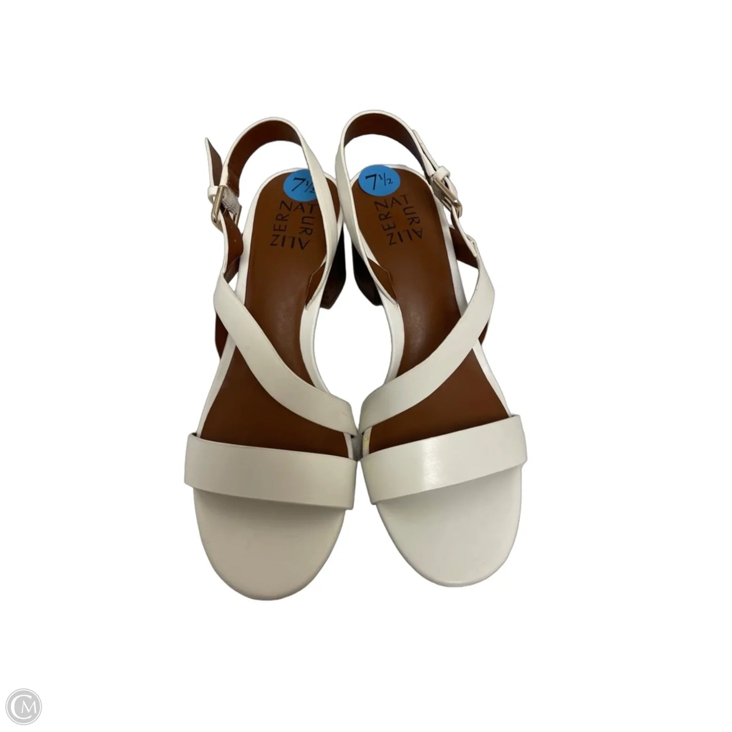 Sandals Heels Block By Naturalizer In Cream, Size: 7.5