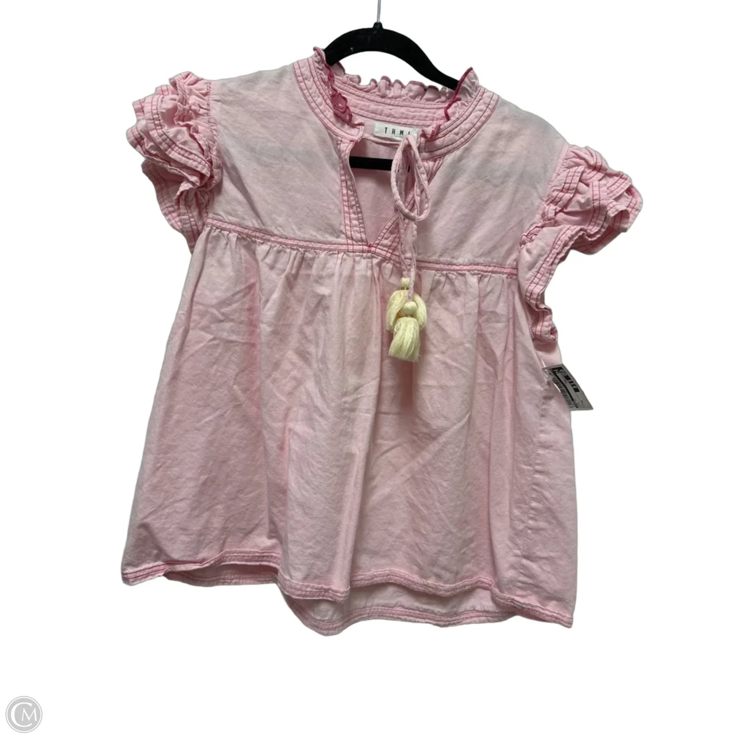 Top Short Sleeve By Thml In Pink, Size: M
