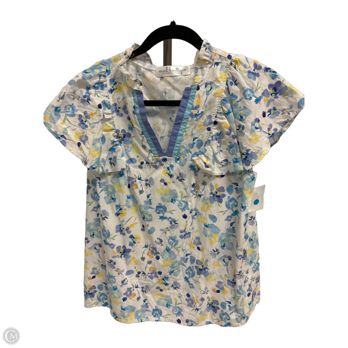 Top Short Sleeve By Mod Boutique In Floral Print