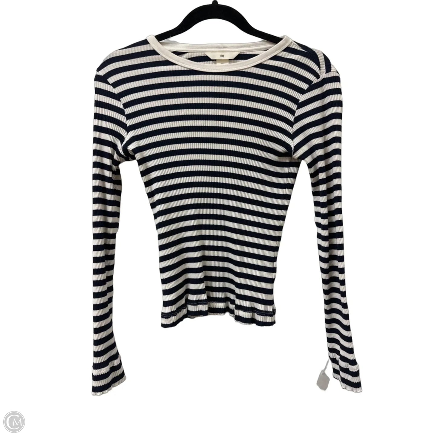 Top Long Sleeve By H&m In Striped Pattern, Size: S