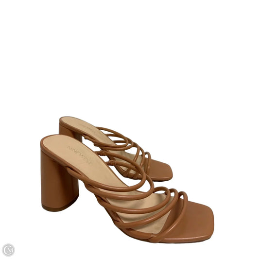 Sandals Heels Block By Nine West In Tan, Size: 10