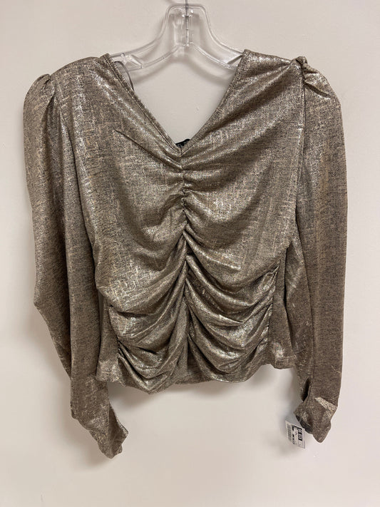 Top Long Sleeve By Rachel Zoe In Gold, Size: L