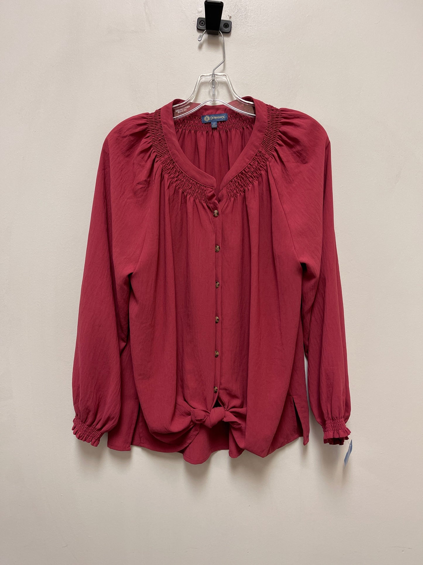 Top Long Sleeve By Democracy In Red, Size: L