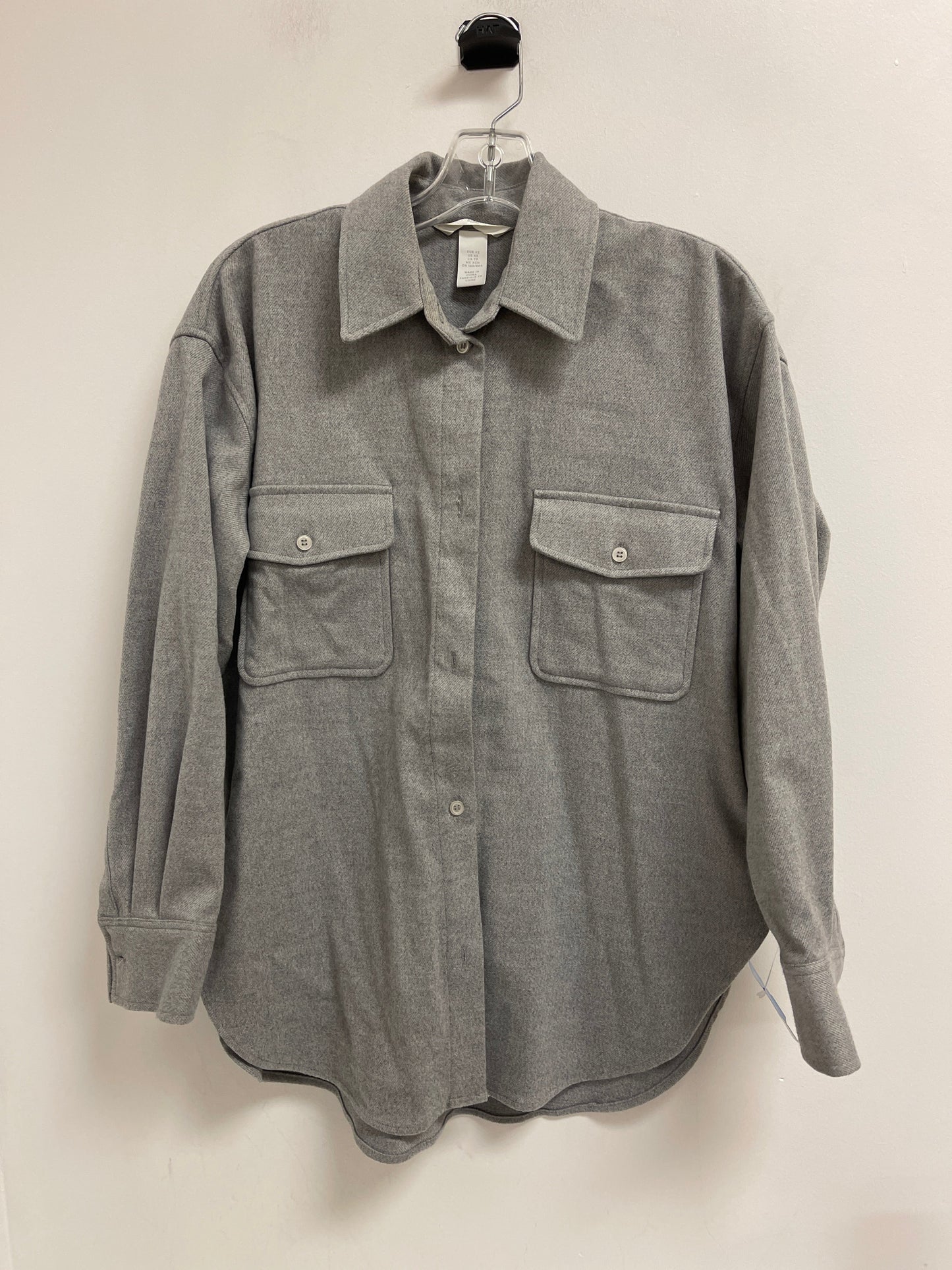 Jacket Shirt By H&m In Grey, Size: Xs