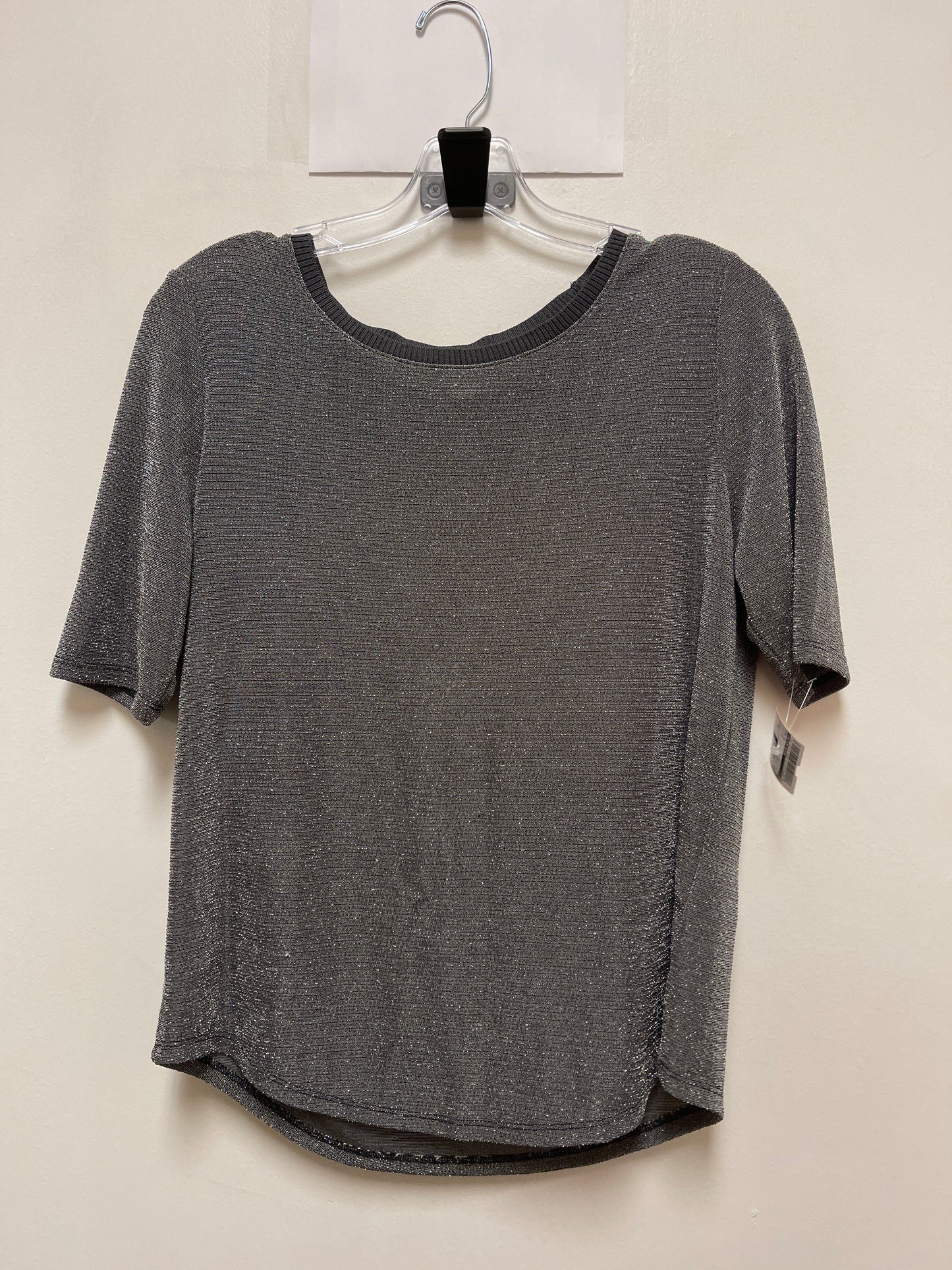 Top Short Sleeve By Calvin Klein In Silver, Size: S