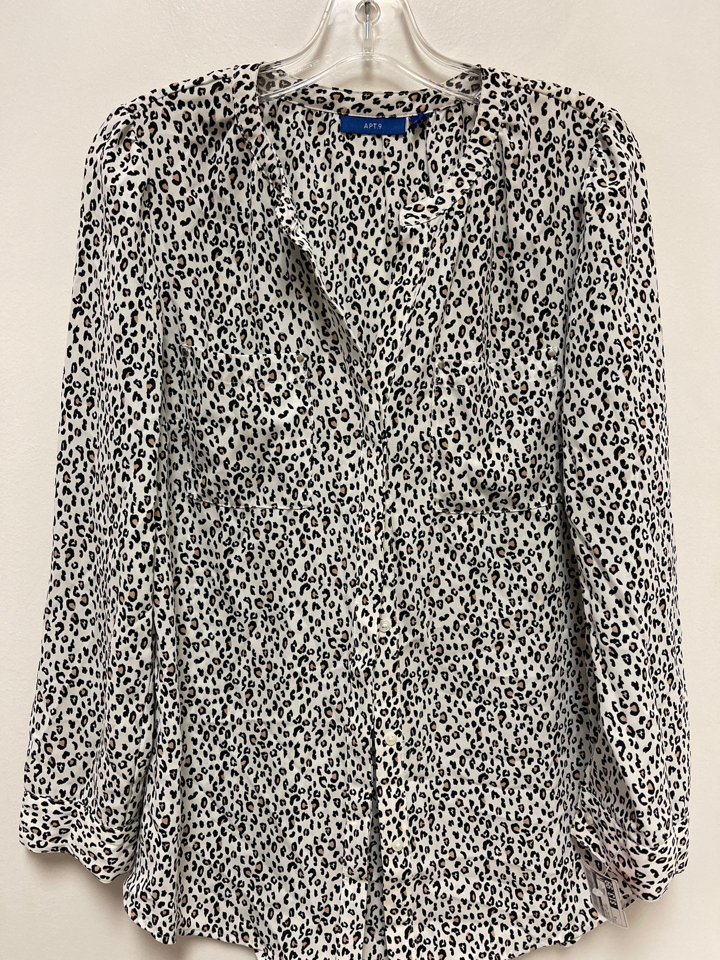 Blouse Long Sleeve By Apt 9 In Animal Print, Size: S
