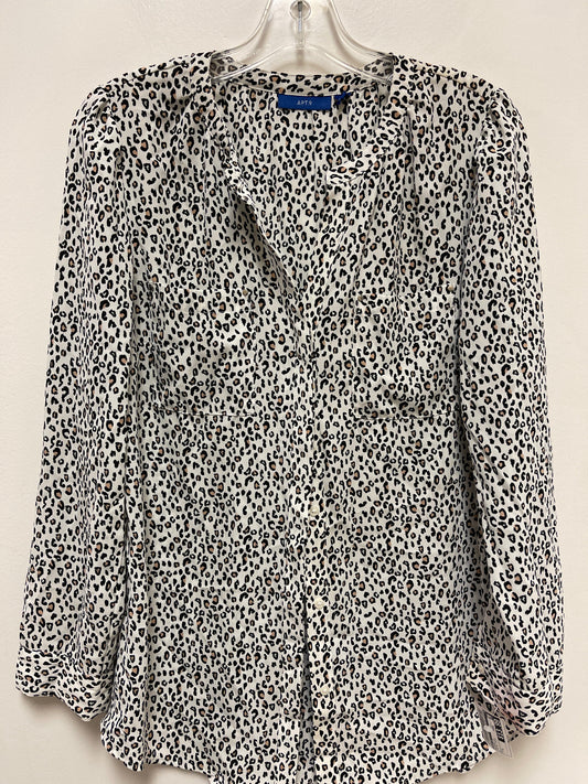 Blouse Long Sleeve By Apt 9 In Animal Print, Size: S