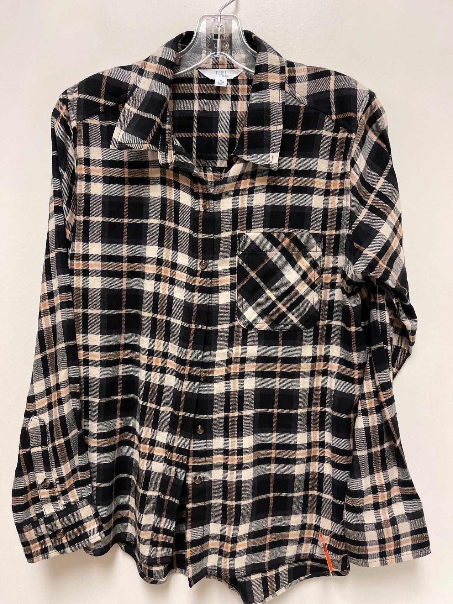 Blouse Long Sleeve By Time And Tru In Black, Size: S