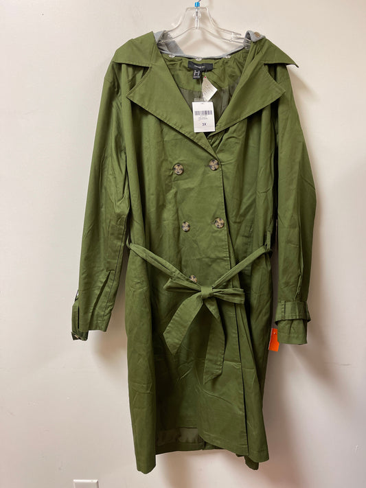 Coat Trench Coat By Forever 21 In Green, Size: 3x