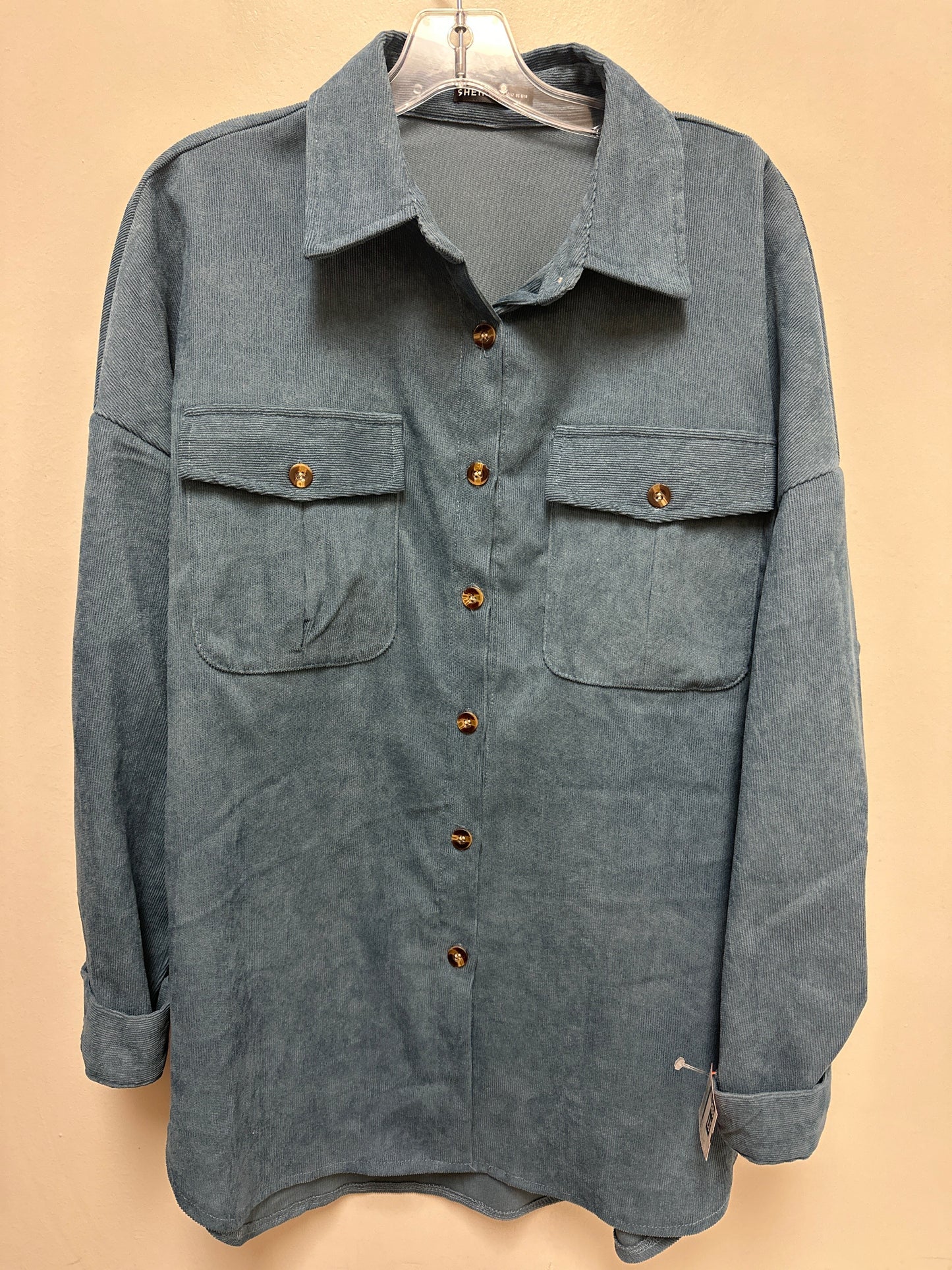 Blouse Long Sleeve By Shein In Blue, Size: L