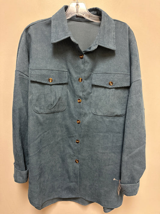 Blouse Long Sleeve By Shein In Blue, Size: L