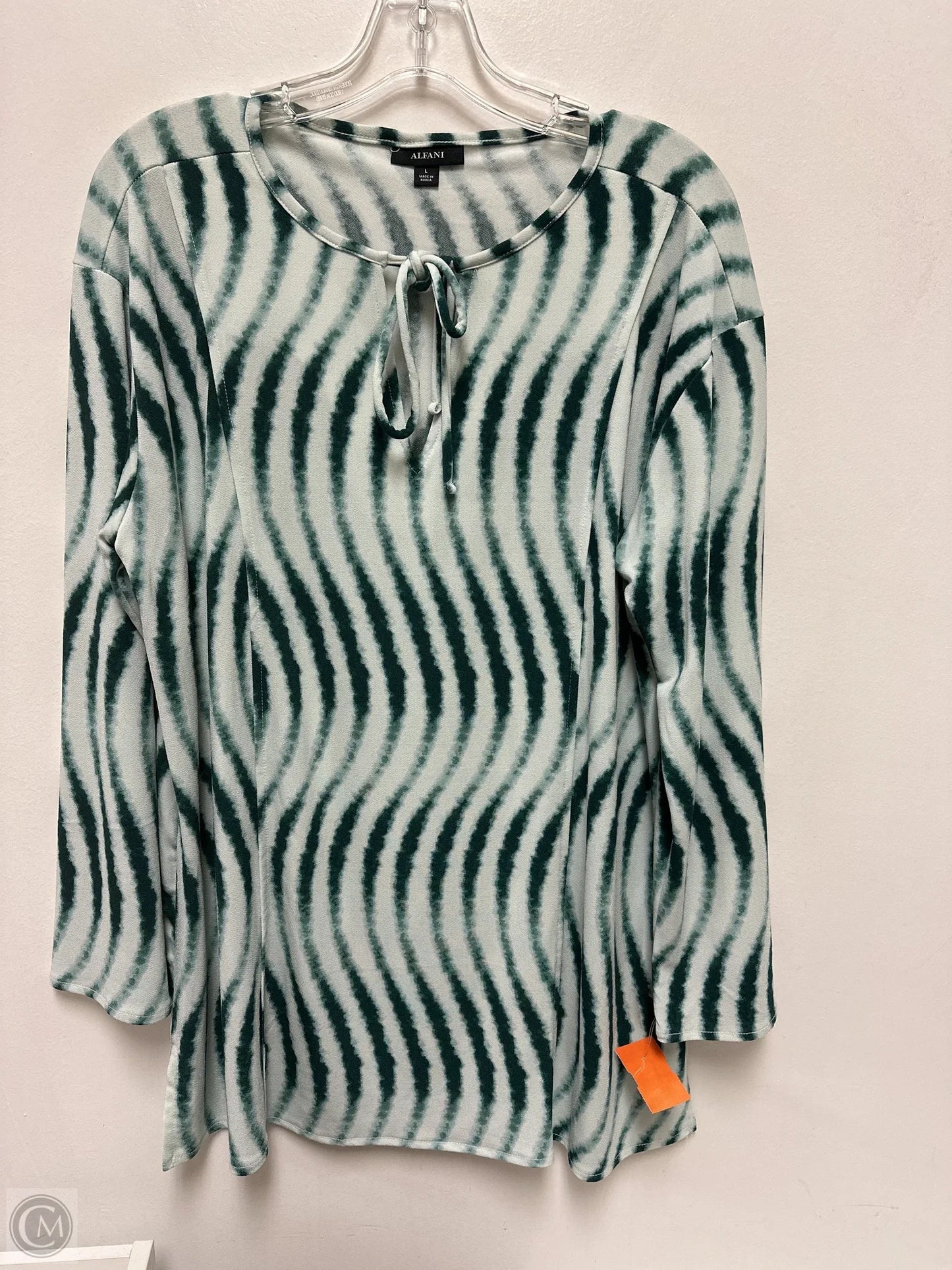 Top Long Sleeve By Alfani In Green, Size: L