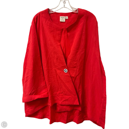 Sweater Cardigan By Clothes Mentor In Red, Size: 2x