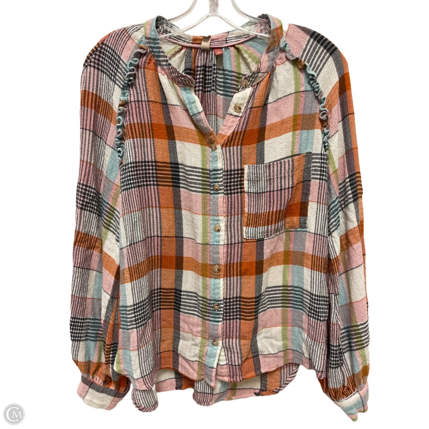 Blouse Long Sleeve By Pilcro In Multi-colored, Size: S